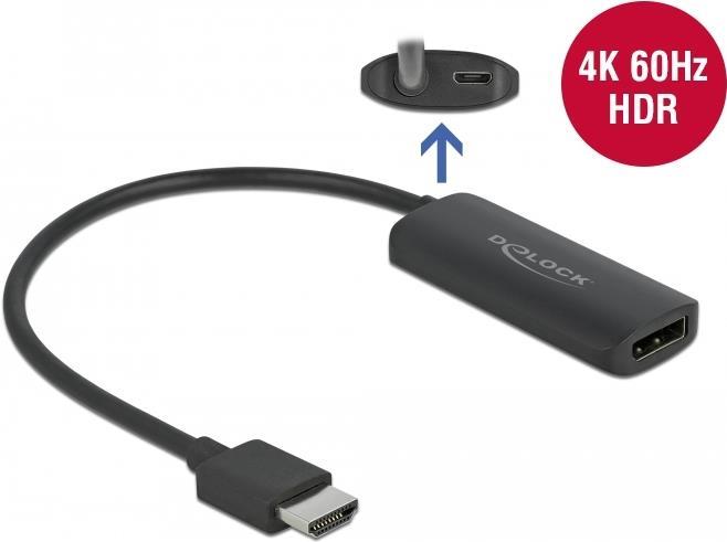 Delock Adapter HDMI-A Stecker zu DisplayPort Buchse 4K 60 Hz (63206) von Delock
