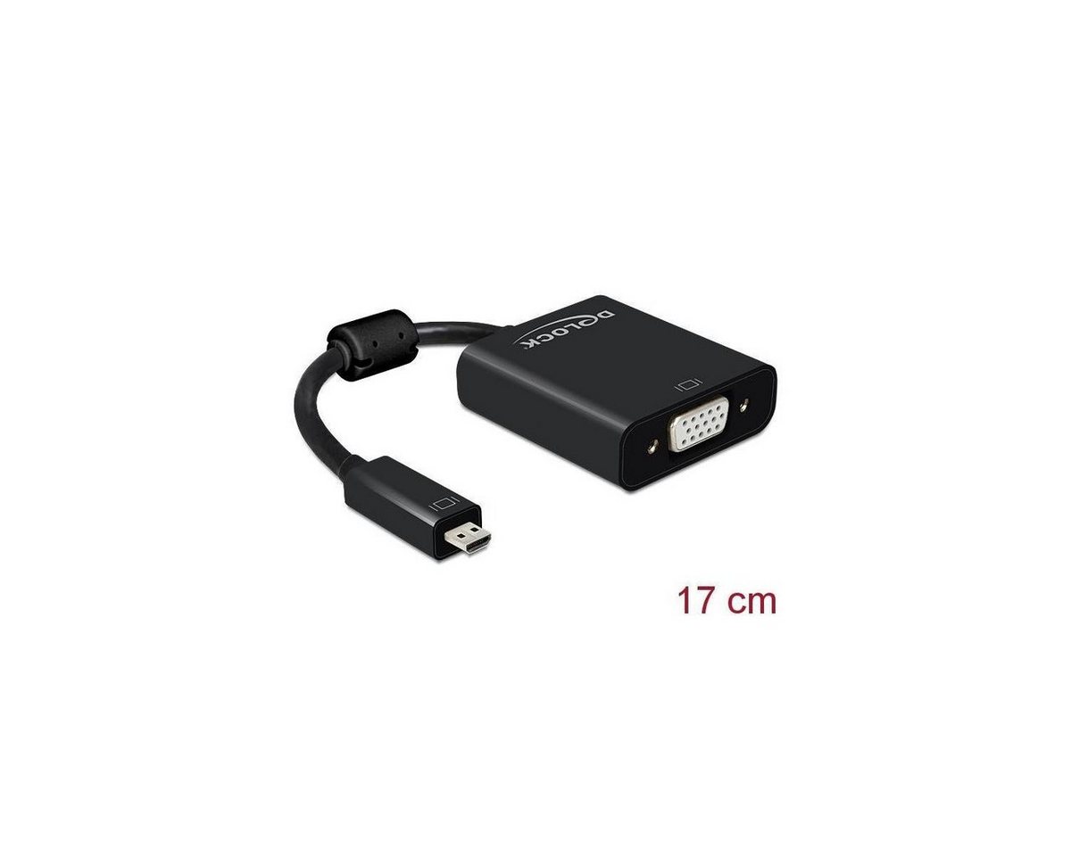Delock Adapter HDMI Micro-D Stecker > VGA Buchse mit Audio schwarz Computer-Kabel, HDMI micro D, HDMI von Delock