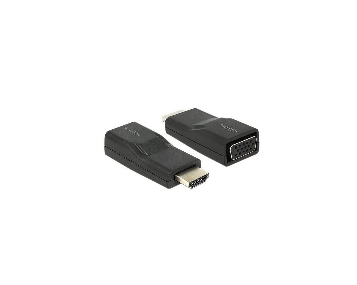 Delock Adapter HDMI Stecker > VGA Buchse schwarz Computer-Kabel, HDMI, HDMI von Delock