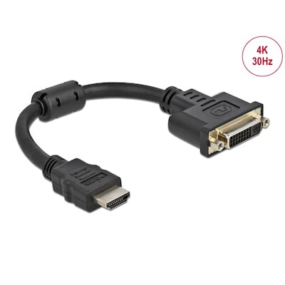 Delock Adapter HDMI Stecker zu DVI 24+5 Buchse 4K 30 Hz 20 cm von Delock