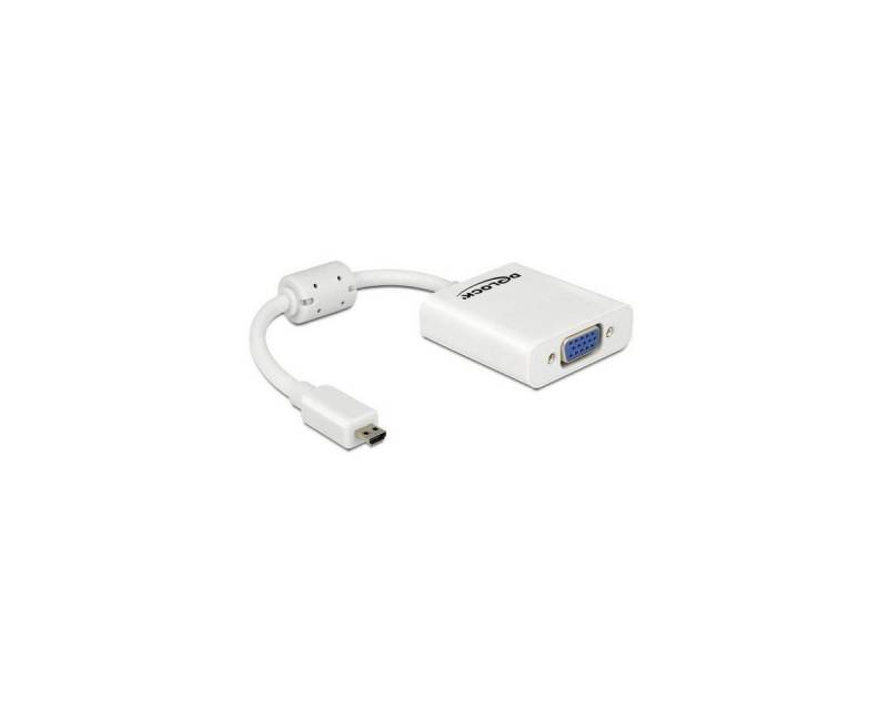 Delock Adapter HDMI-micro D Stecker > VGA Buchse weiß Computer-Kabel, HDMI micro D, HDMI von Delock