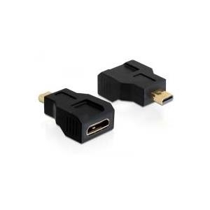 Delock Adapter High Speed HDMI with Ethernet - mini C Buchse > micro D Stecker - 19 Pin HDMI - C Buchse - 19 Pin HDMI micro D Stecker (65271) von Delock