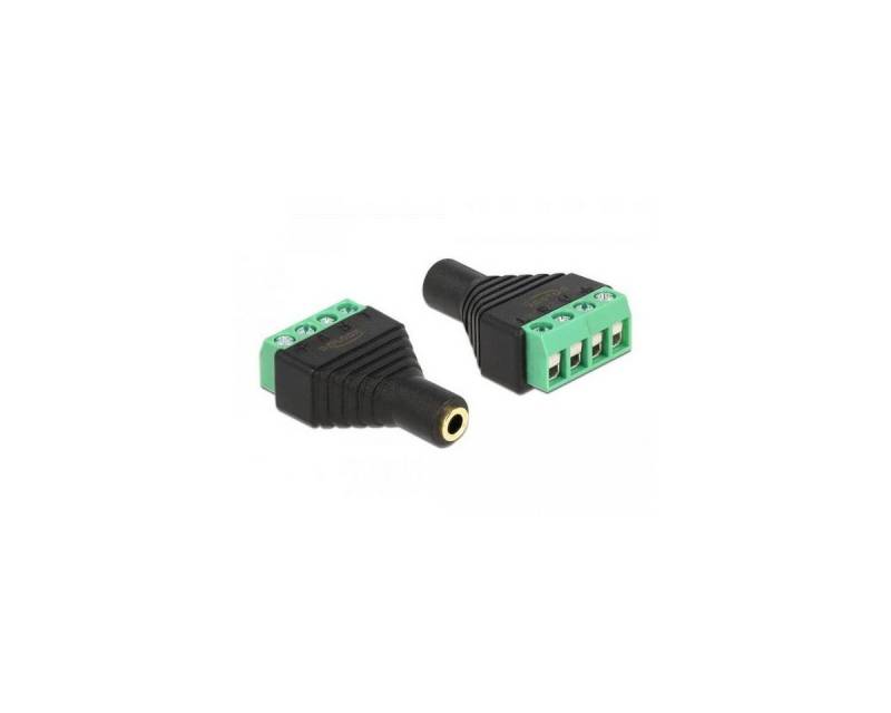 Delock Adapter Klinke Buchse 3,5 mm > Terminalblock 4 Pin Computer-Kabel, Klinkenstecker/-buchse 3.5mm, Klinke von Delock