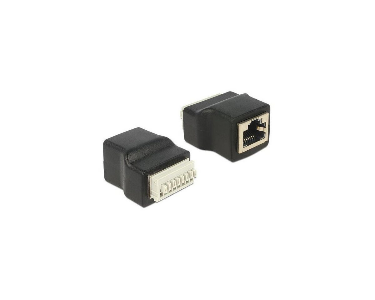 Delock Adapter RJ45 Buchse > Terminalblock mit Drucktasten 8 Pin Computer-Kabel, RJ45, RJ45 von Delock