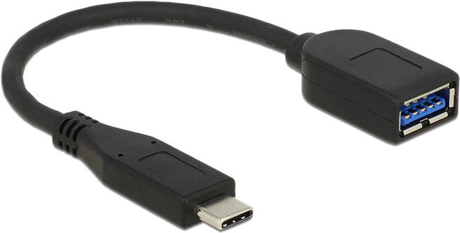 Delock Adapter SuperSpeed USB 10 Gbps (USB 3.1 Gen 2) USB Type-C Stecker > USB Typ-A Buchse 10 cm koaxial schwarz Premium (65684) von Delock