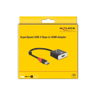 Delock Adapter SuperSpeed USB 5 Gbps Typ-A Stecker zu HDMI Buchse von Delock