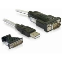 Delock Adapter USB 2.0 Typ-A > 1 x Seriell DB9 RS-232 + Adapter DB25 (61308) von Delock