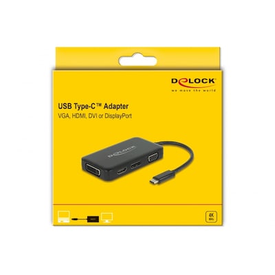 Delock Adapter USB Type-C™ Stecker  VGA / HDMI / DVI / DisplayPort Buchse von Delock