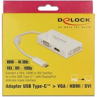 Delock Adapter USB Type-C™ Stecker  VGA / HDMI / DVI Buchse weiß von Delock