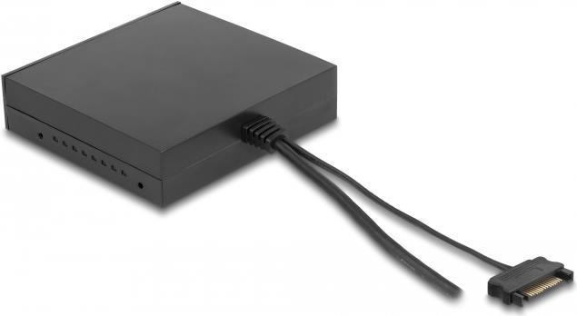 Delock - Anschlüsse am vorderen Bedienfeld des Speicherschachts - USB 3,2 Gen 2 Type-C x 2, USB 3,2 Gen 2 Type-A x 2 - Schwarz (64057) von Delock
