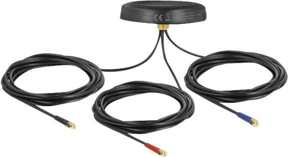 Delock - Antenne - Smart Home - 2 dBi (für 698 - 960 MHz), 2 dBi (für 1710 - 2700 MHz), 3 dBi (für 1,575,42 MHz), 3 dBi (für 1598 - 1610 MHz) - ungerichtet - außen, am Dach montierbar - Schwarz (12717) von Delock