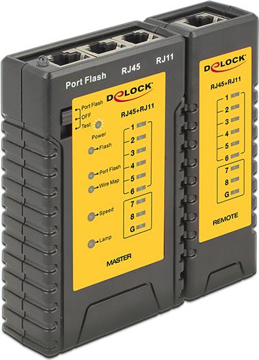 Delock Cable Tester + Portfinder - Netzwerktester-Set (86407) von Delock