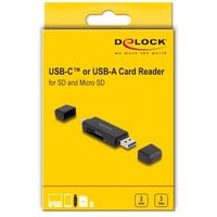 Delock Card Reader SuperSpeed USB 5 Gbps USB Type-C™ / Typ-A für SD und Micro SD von Delock