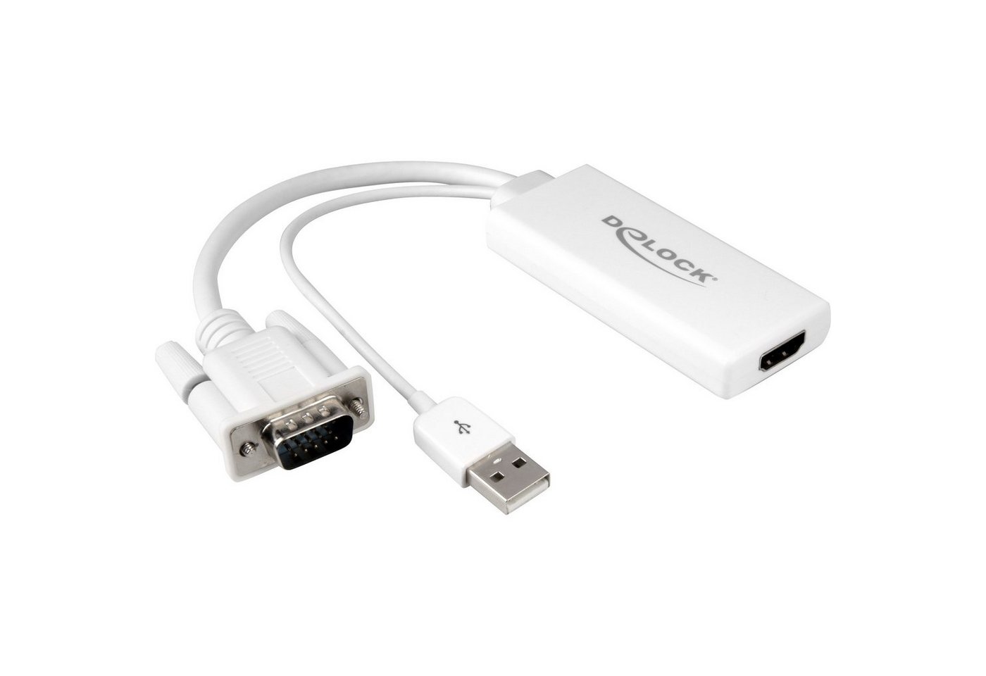 Delock DeLOCK USB 2.0 Adapter, USB-A + VGA Stecker > HDMI Computer-Kabel Delock DeLOCK USB 2.0 Adapter, USB-A + VGA Stecker > HDMI Computer-Kabel von Delock