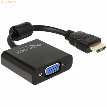 Delock Delock Adapterkabel HDMI-A St > VGA Buchse schwarz Delock Delock Adapterkabel HDMI-A St > VGA Buchse schwarz von Delock
