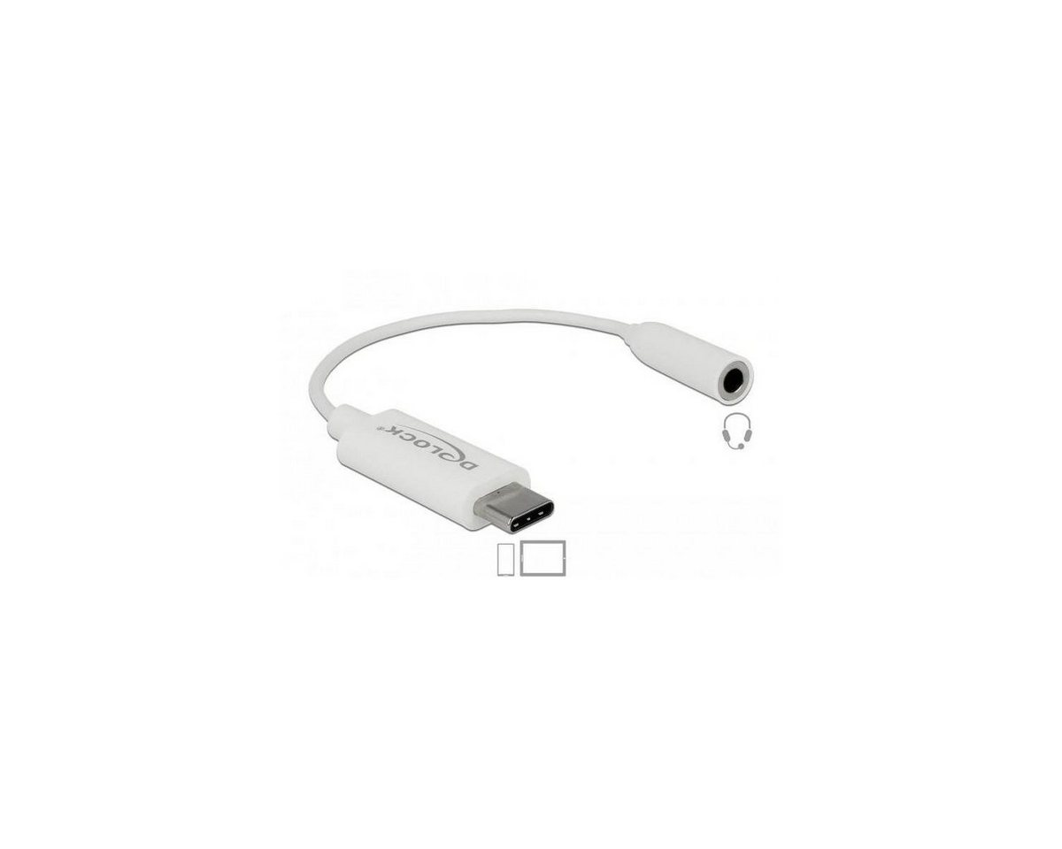 Delock Delock Audio Adapter USB Type-C™ zu Klinkenbuchse 14 cm weiß Computer-Kabel, Klinkenstecker/-buchse 3.5mm, Klinke von Delock