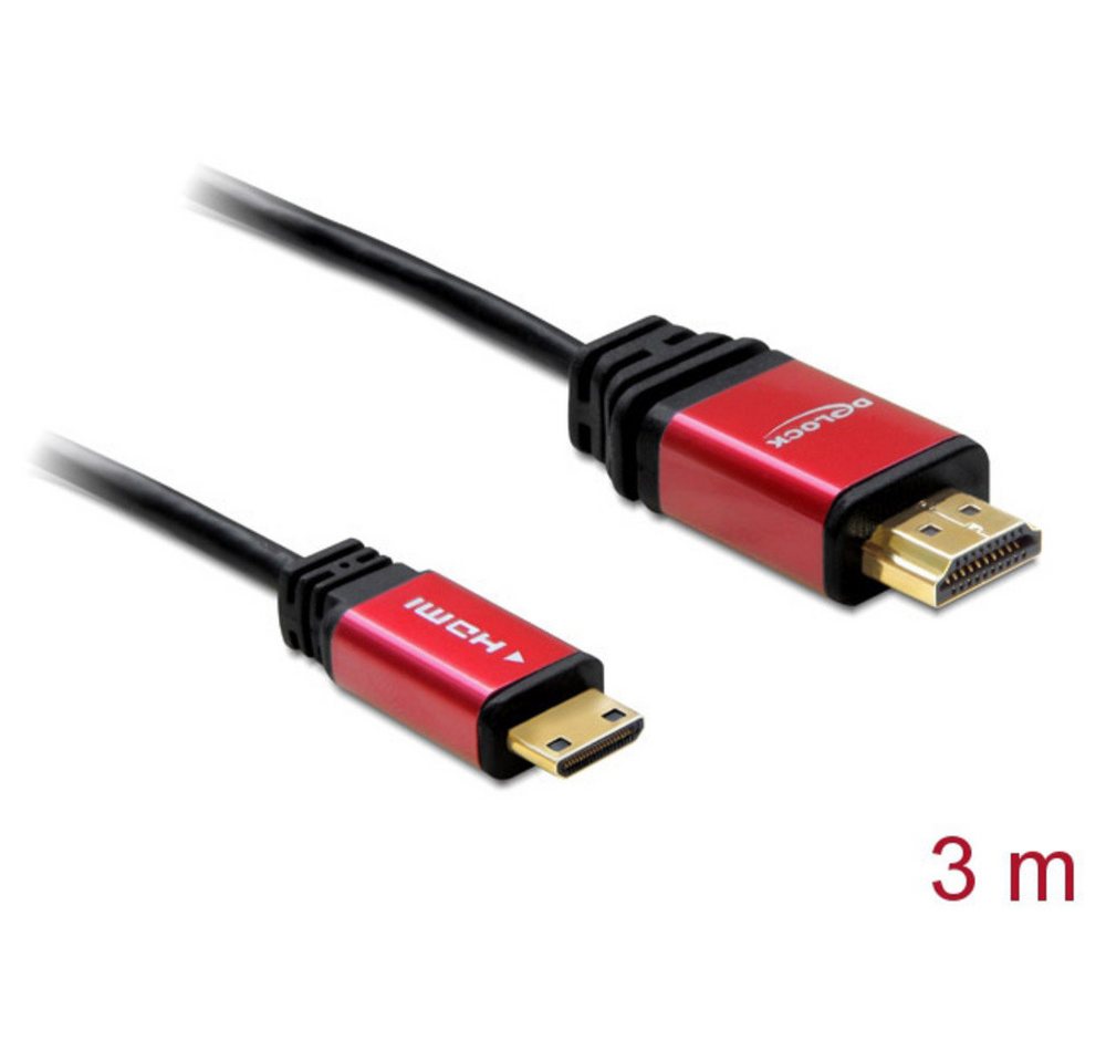 Delock Delock HDMI Anschlusskabel HDMI-A Stecker, HDMI-Mini-C Stecker 3.00 m HDMI-Kabel, (300.00 cm) von Delock
