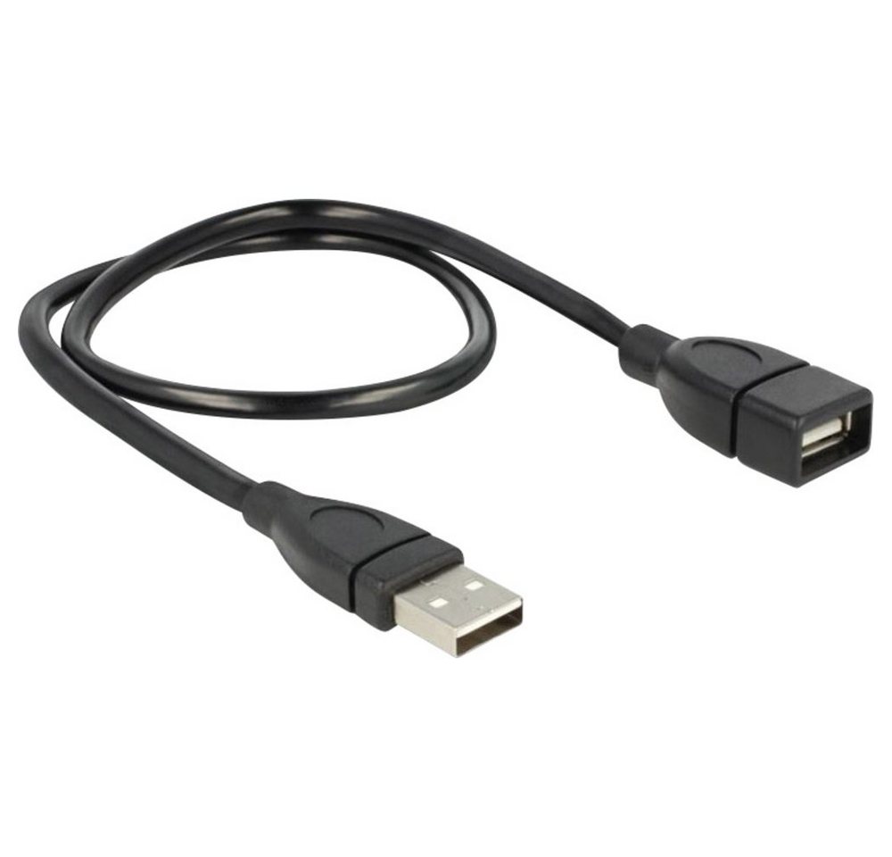 Delock Delock USB-Kabel USB 2.0 USB-A Stecker, USB-A Buchse 0.50 m Schwarz fl USB-Kabel, (50.00 cm) von Delock