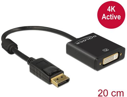 Delock DisplayPort / DVI Adapterkabel DisplayPort Stecker, DVI-I 24+5pol. Buchse 0.20m Schwarz 62599 von Delock