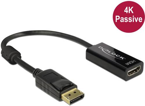 Delock DisplayPort / HDMI Adapterkabel DisplayPort Stecker, HDMI-A Buchse 0.20m Schwarz 62609 vergol von Delock