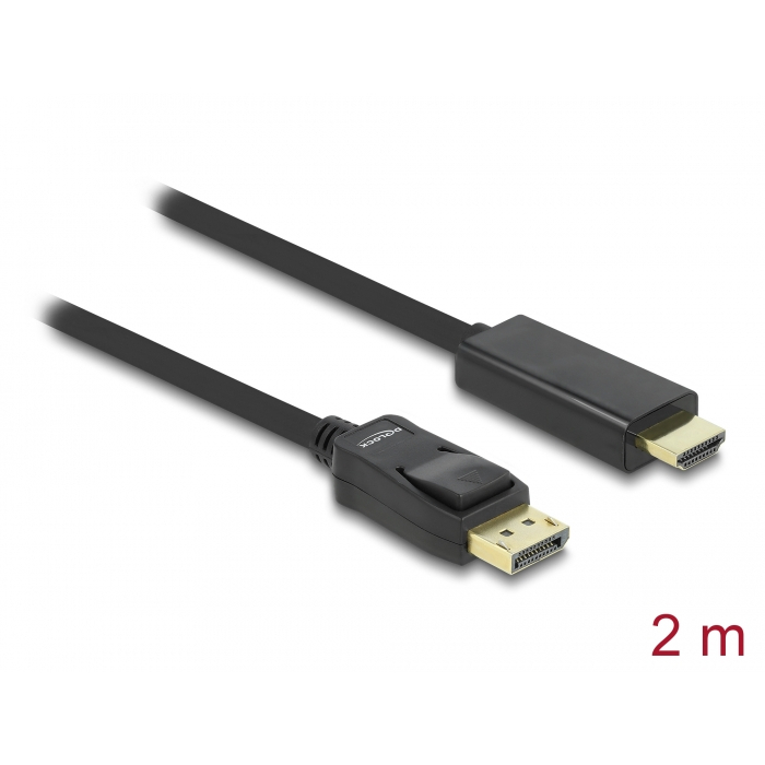 Delock DisplayPort-HDMI Kabel, 2m, vergoldet, schwarz Delock DisplayPort-HDMI Kabel, 2m, vergoldet, schwarz von Delock