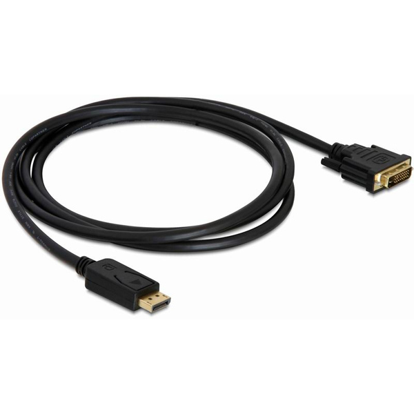 Delock Displayport-DVI Kabel, 2,0m, vergoldet, schwarz von Delock