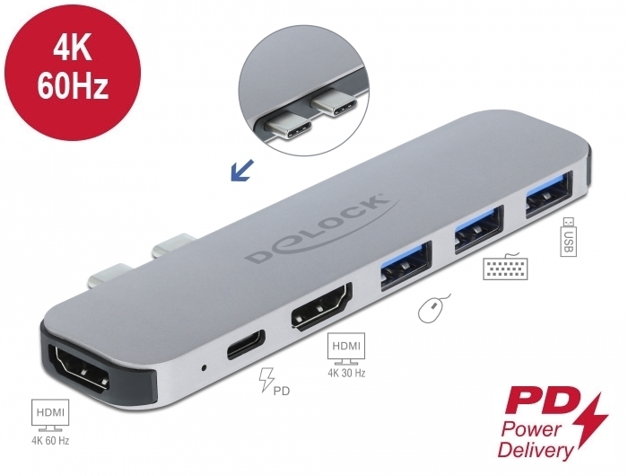 Delock Dockingstation für MacBook Dual HDMI 4K / PD / Hub von Delock