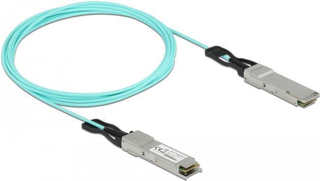 Delock - Ethernet 40 GBase-AOC-Kabel - QSFP+ (M) zu QSFP+ (M) - 3 m - 3 mm - SFF-8436 - Active Optical Cable (AOC) - Aquamarin von Delock