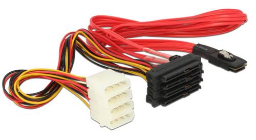 Delock Festplatten Anschlusskabel [1x Mini SAS-Stecker (SFF-8087) - 4x SATA-Kombi-Stecker 7+15pol., von Delock