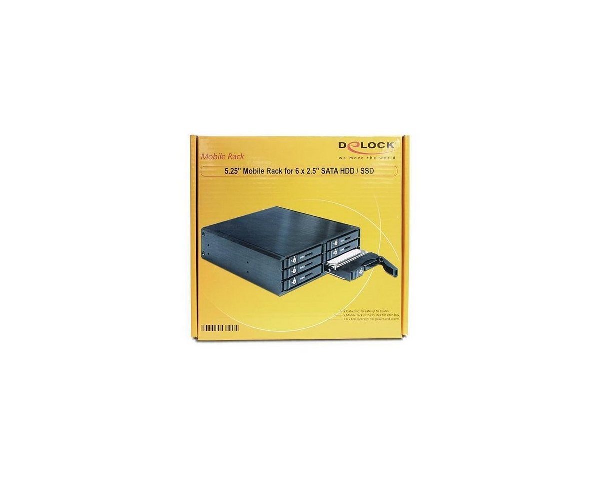 Delock Festplatten-Einbaurahmen 47221 - 5.25 Wechselrahmen für 6 x 2.5" SATA HDD / SSD" von Delock