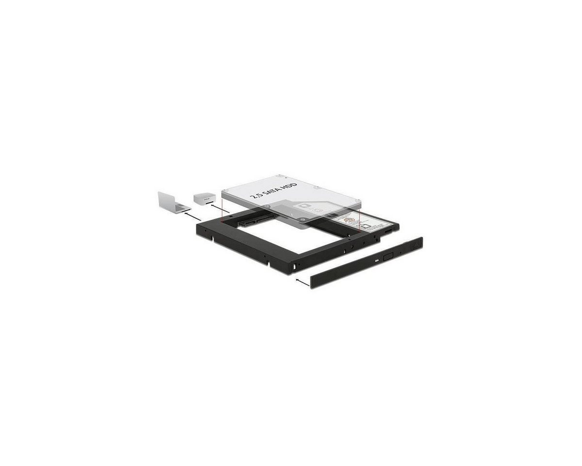 Delock Festplatten-Einbaurahmen 62669 - Caddy Slim SATA 5.25 Einbaurahmen (10 mm) für 1..." von Delock