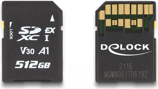 Delock - Flash-Speicherkarte - 512 GB - Video Class V30 / UHS-I U3 - SD von Delock
