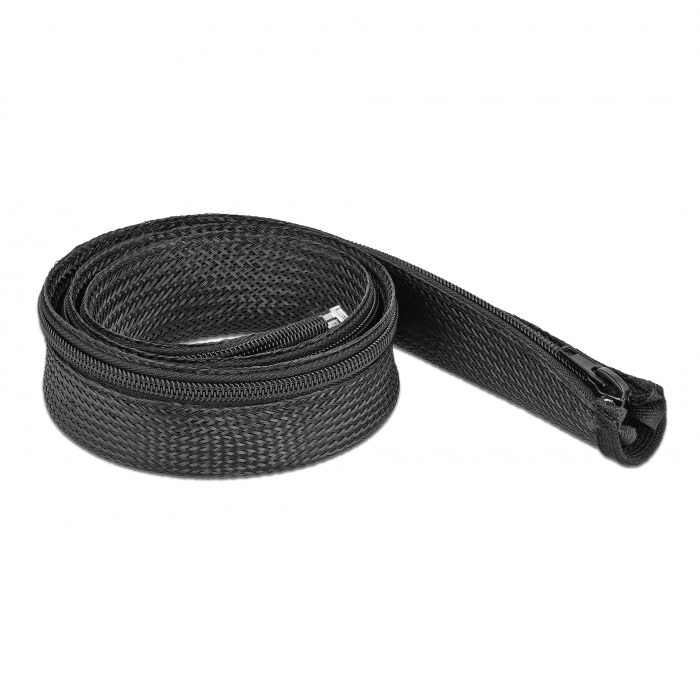 Delock Geflechtschlauch mit Reißverschluss hitzebeständig 1 m x 50 mm schwarz Delock Geflechtschlauch mit Reißverschluss hitzebeständig 1 m x 50 mm schwarz von Delock