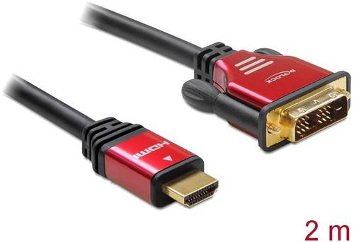 Delock HDMI / DVI Adapterkabel HDMI-A Stecker, DVI-D 18+1pol. Stecker 1.80m Schwarz 84342 HDMI-Kabel Delock HDMI / DVI Adapterkabel HDMI-A Stecker, DVI-D 18+1pol. Stecker 1.80m Schwarz 84342 HDMI-Kabel von Delock
