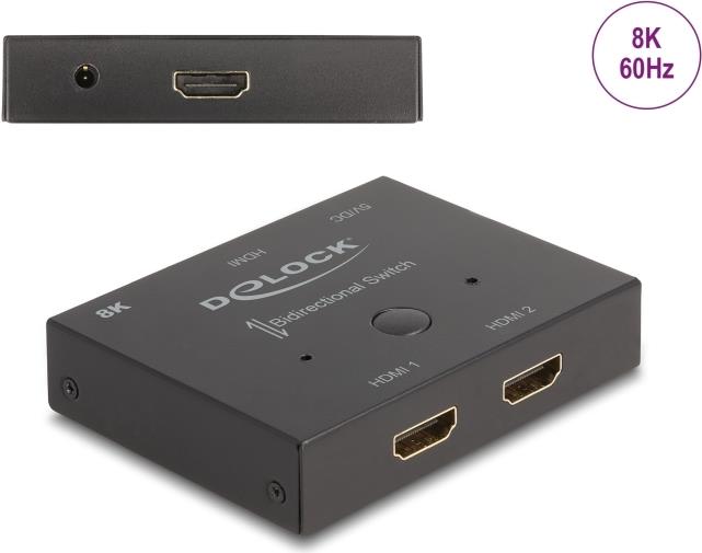 Delock HDMI 2 - 1 Switch bidirektional 8K 60 Hz (18776) von Delock