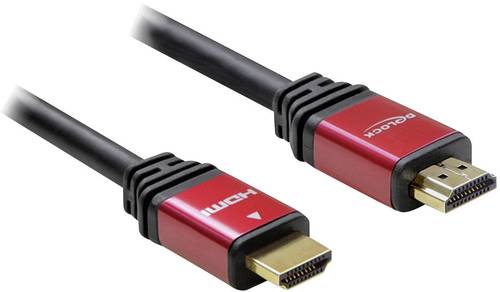 Delock HDMI Anschlusskabel HDMI-A Stecker, HDMI-A Stecker 2.00m Rot/Schwarz 84333 vergoldete Steckko von Delock