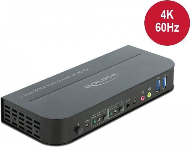 Delock HDMI KVM Switch 4K 60 Hz mit USB 3.0 und Audio (11481) von Delock