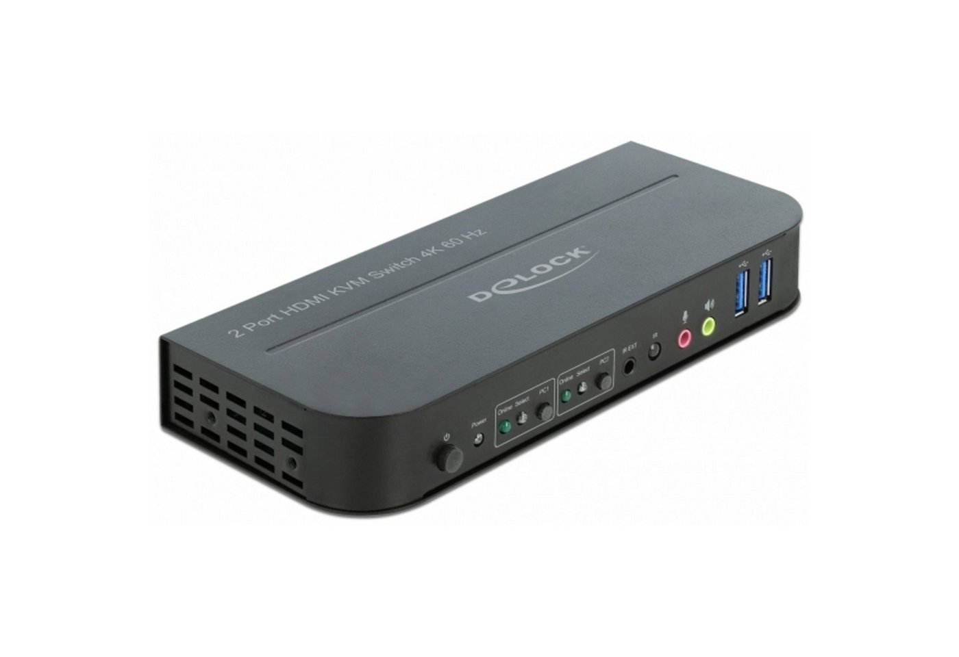 Delock HDMI KVM Switch 4K 60 Hz mit USB 3.0 und Audio Netzwerk-Switch von Delock