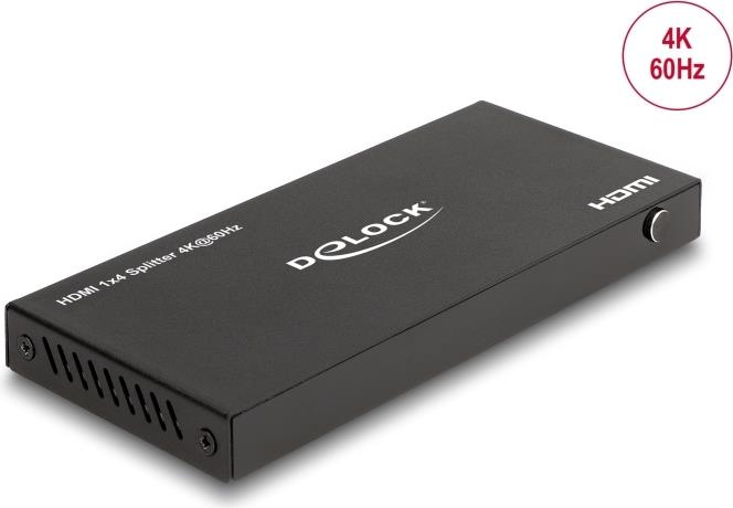 Delock HDMI Splitter 1 x in zu 4 out 4K 60 Hz mit Downscaler (18652) von Delock