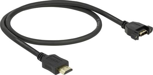 Delock HDMI Verlängerungskabel HDMI-A Stecker, HDMI-A Buchse 0.50m Schwarz 85463 High Speed-HDMI mi von Delock