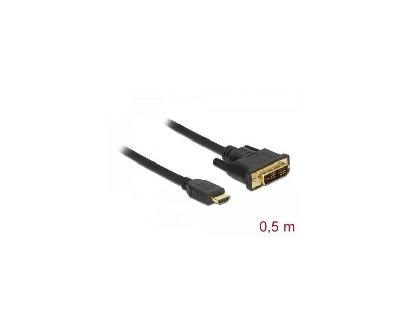 Delock HDMI zu DVI 18+1 Kabel bidirektional, 0,5 m HDMI-Kabel, HDMI-A, HDMI (50,00 cm) von Delock