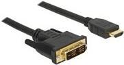 Delock - Adapterkabel - Single Link - HDMI männlich zu DVI-D männlich - 3,0m - Dreifachisolierung - Schwarz - Daumenschrauben (85585) von Delock