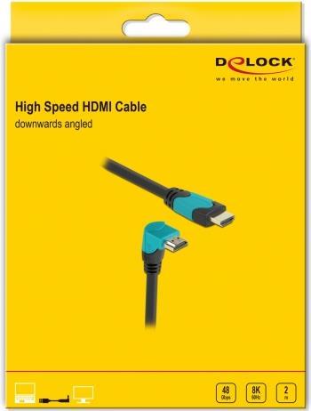 Delock - High Speed - HDMI-Kabel - HDMI männlich gerade bis HDMI männlich nach unten abgewinkelt - 2 m - Schwarz, Türkis - Dolby DTS-HD Master Audio-Unterstützung, Dolby TrueHD-Unterstützung, unterstützt 21:9 Kinoformat, unterstützt 8K 60 Hz (7680 x 4320) Delock - High Speed - HDMI-Kabel - HDMI männlich gerade bis HDMI männlich nach unten abgewinkelt - 2 m - Schwarz, Türkis - Dolby DTS-HD Master Audio-Unterstützung, Dolby TrueHD-Unterstützung, unterstützt 21:9 Kinoformat, unterstützt 8K 60 Hz (7680 x 4320) von Delock