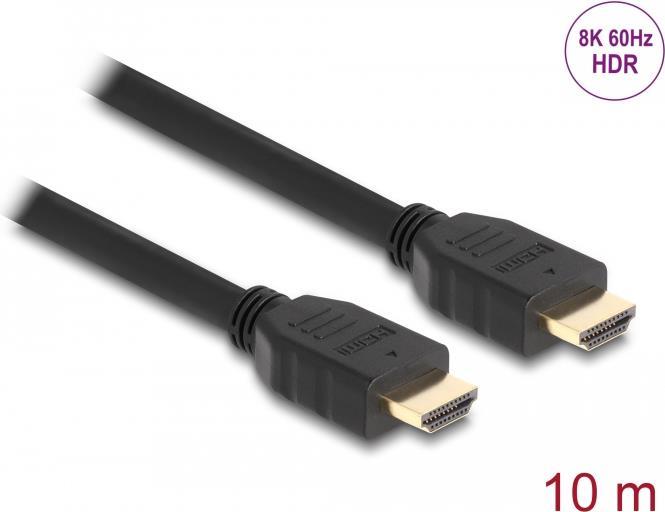 Delock - Highspeed - HDMI-Kabel mit Ethernet - HDMI männlich zu HDMI männlich - 10,0m - Schwarz - Support von 8K 60 Hz, bis zu 48 Gbps Datentransferrate (82006) von Delock