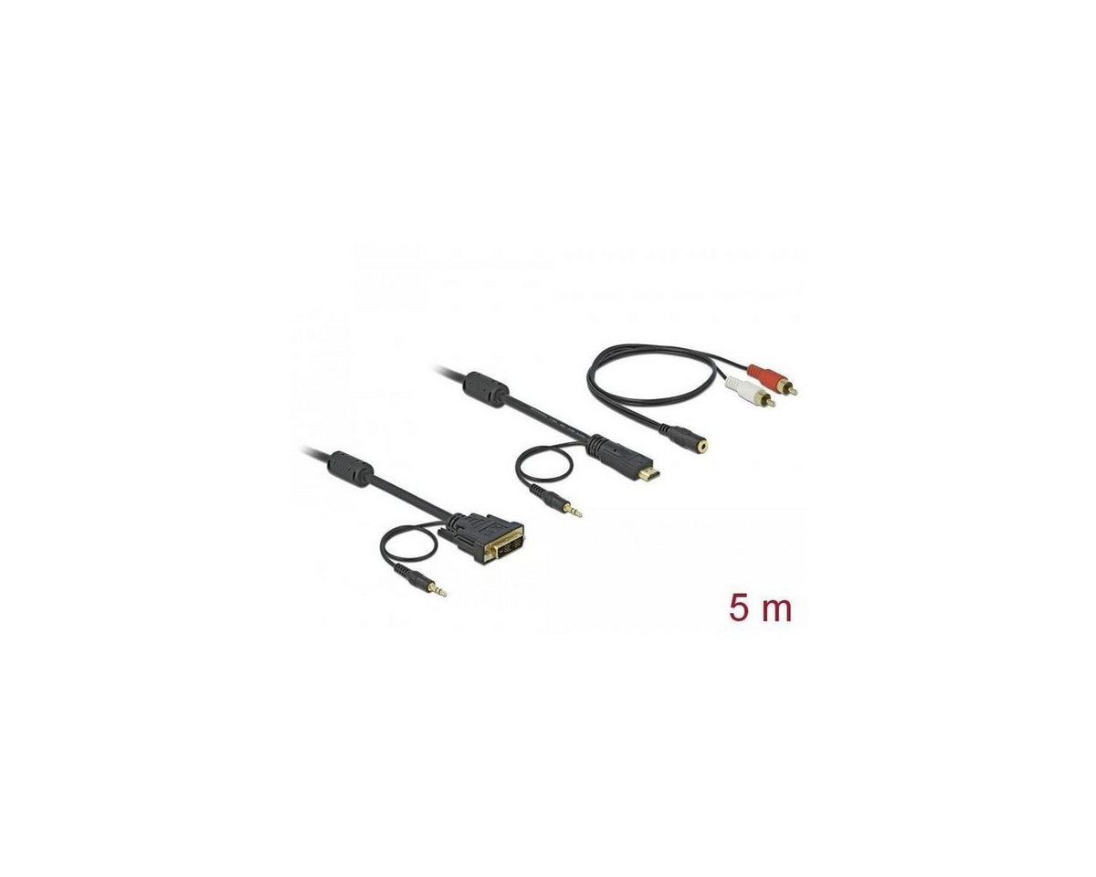 Delock Kabel DVI - HDMI + Sound Stecker-Stecker 5 m HDMI-Kabel, HDMI, HDMI (500,00 cm) von Delock