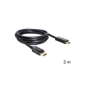 Delock Kabel DisplayPort 1.1 Stecker > High Speed HDMI-A Stecker Passiv 2 m schwarz (82587) von Delock