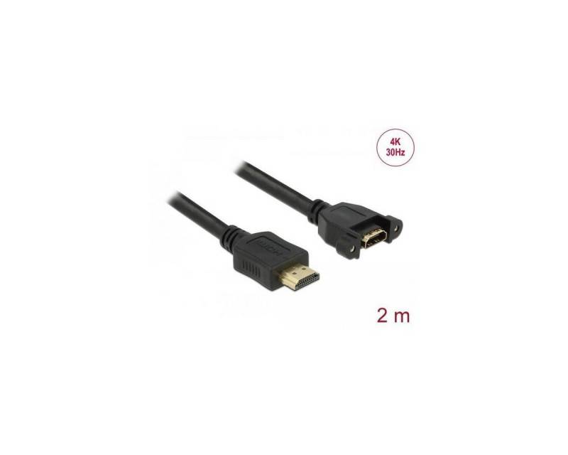 Delock Kabel HDMI-A Stecker > HDMI-A Buchse zum Einbau 4K 30 Hz 2 m Computer-Kabel, HDMI-A, HDMI (200,00 cm) von Delock