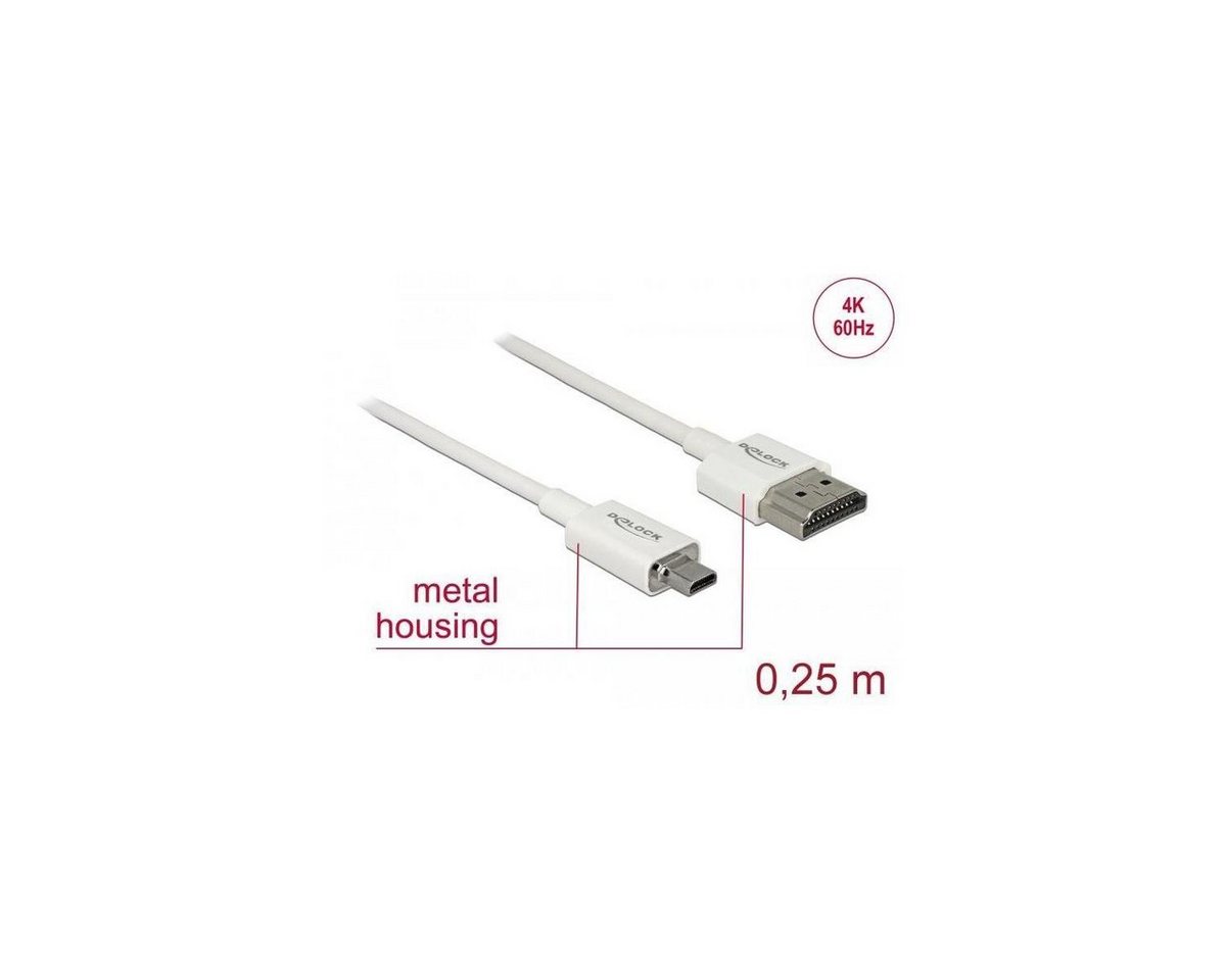 Delock Kabel High Speed HDMI mit Ethernet - HDMI-A Stecker >... Computer-Kabel, HDMI-A, HDMI (25,00 cm) von Delock