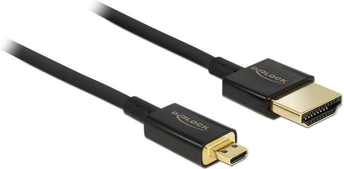 Delock Kabel High Speed HDMI mit Ethernet - HDMI-A Stecker > HDMI Micro-D Stecker 3D 4K 4,5 m Aktiv Slim High Quality (84785) von Delock