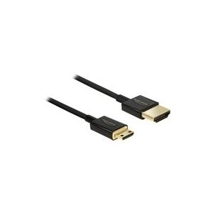 Delock Kabel High Speed HDMI mit Ethernet - HDMI-A Stecker > HDMI Mini-C Stecker 3D 4K 1 m Slim High Quality (84776) von Delock